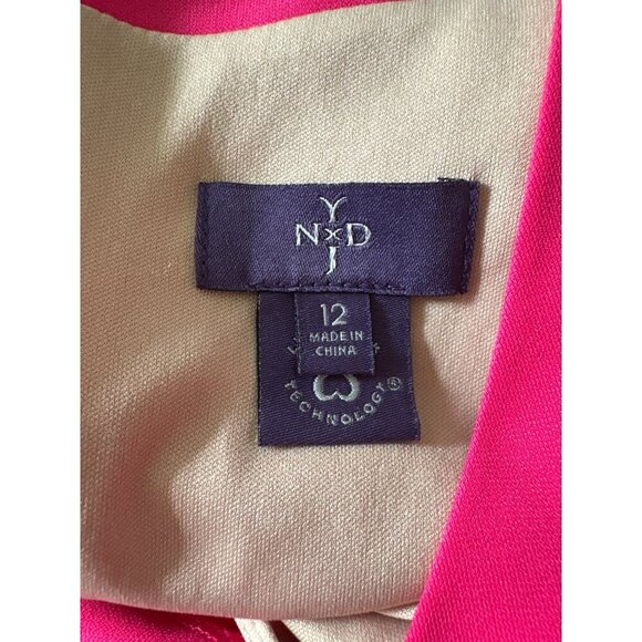 NYDJ  Demi Matte Jersey Fitted Sheath Dress, Pink Sleeveless Women's Size 12 - Picture 10 of 12